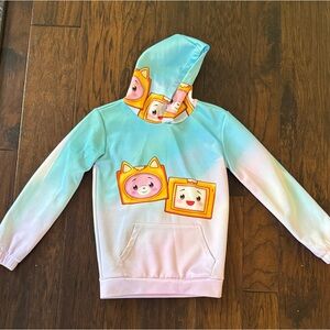 Kids Gradient Hoodie with Cartoon Print